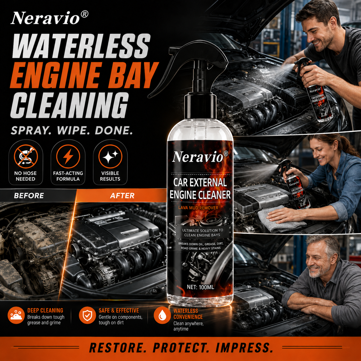 💥Limited-Time 55% OFF✨ Waterless Fast Acting Car Engine Bay Cleaner
