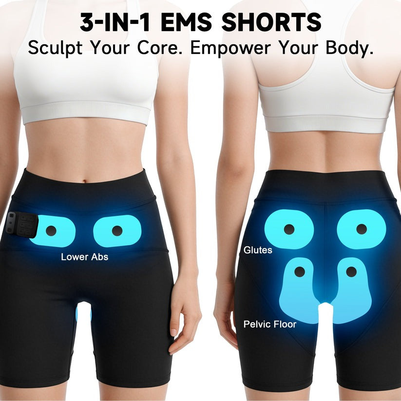 Neravio 3-Zone EMS Toning Shorts: Targeted Abdomen, Glutes & Pelvic Floor Support