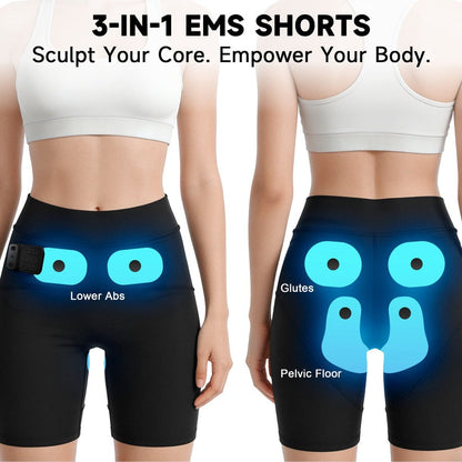 Neravio 3-Zone EMS Toning Shorts: Targeted Abdomen, Glutes & Pelvic Floor Support