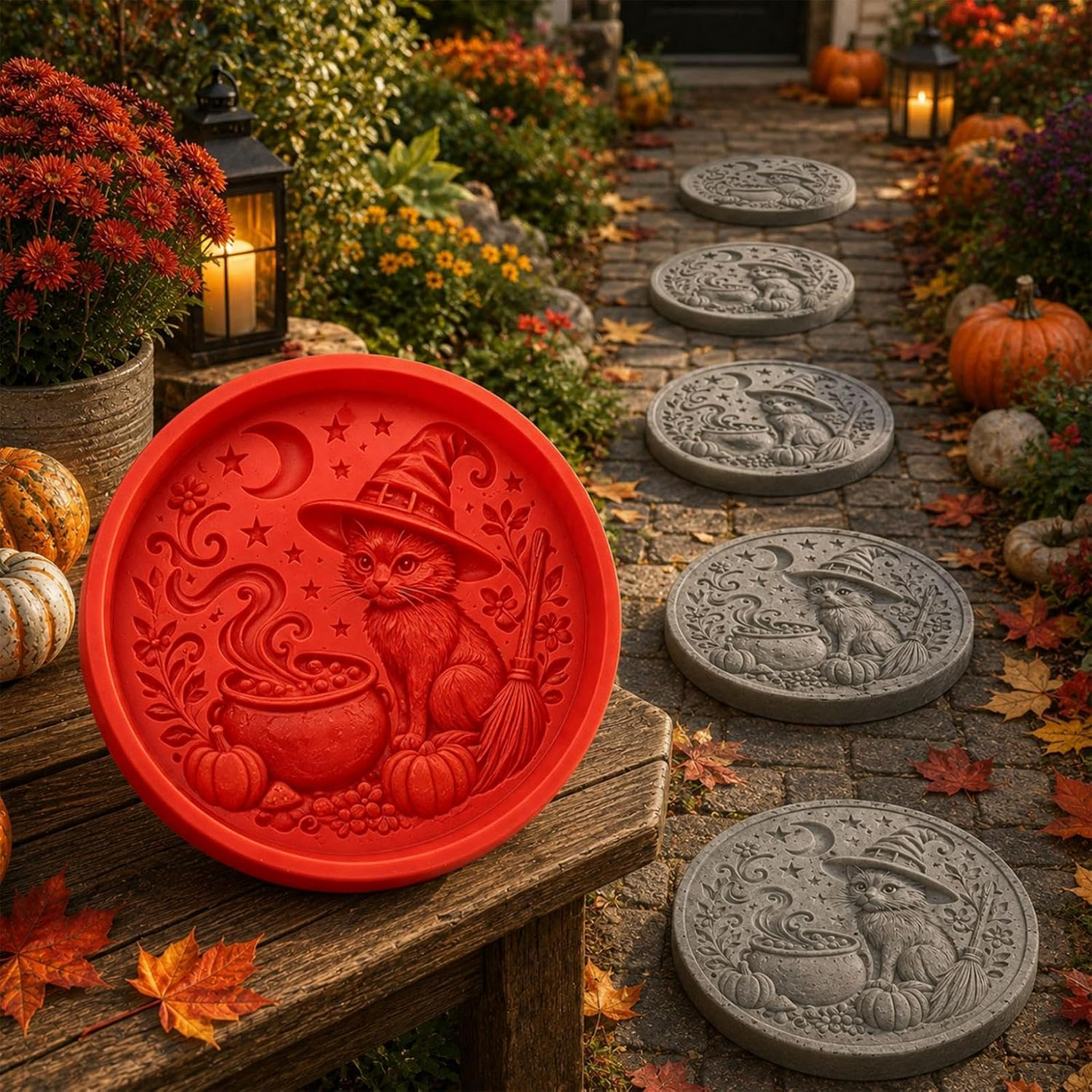 🔥2026 New Arrivals💥 Reusable Silicone Stepping Stone Mold for Halloween DIY Garden Pathway