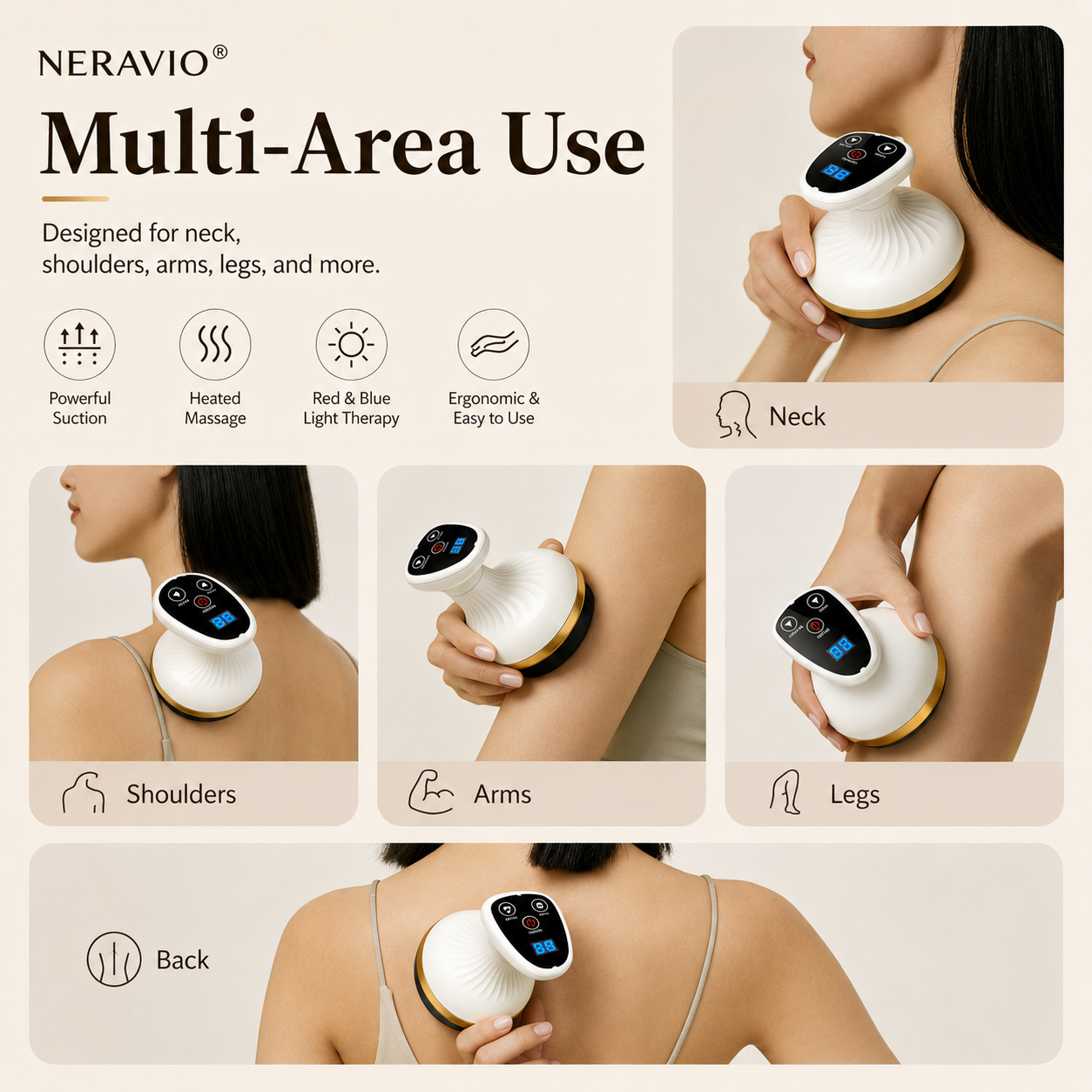NERAVIO® Sculpt Pro Electric Cupping Massager – Firmer, More Toned Skin