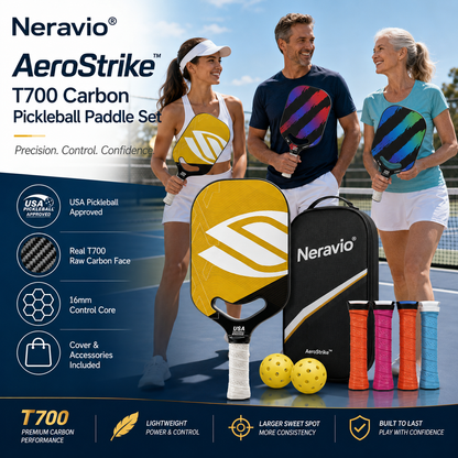 Neravio AeroStrike™ 16MM T700 Carbon Pickleball Paddle