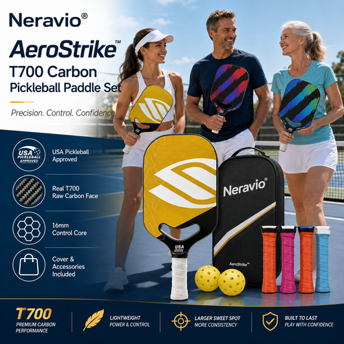 Neravio AeroStrike™ 16MM T700 Carbon Pickleball Paddle