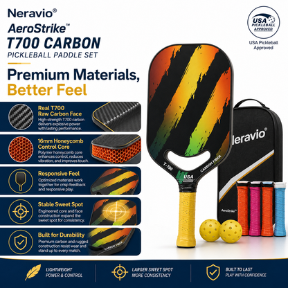 Neravio AeroStrike™ 16MM T700 Carbon Pickleball Paddle