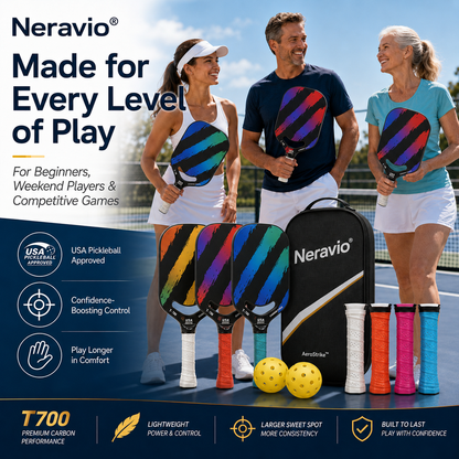 Neravio AeroStrike™ 16MM T700 Carbon Pickleball Paddle
