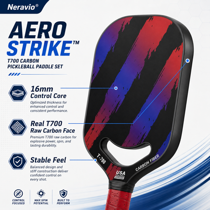 Neravio AeroStrike™ 16MM T700 Carbon Pickleball Paddle