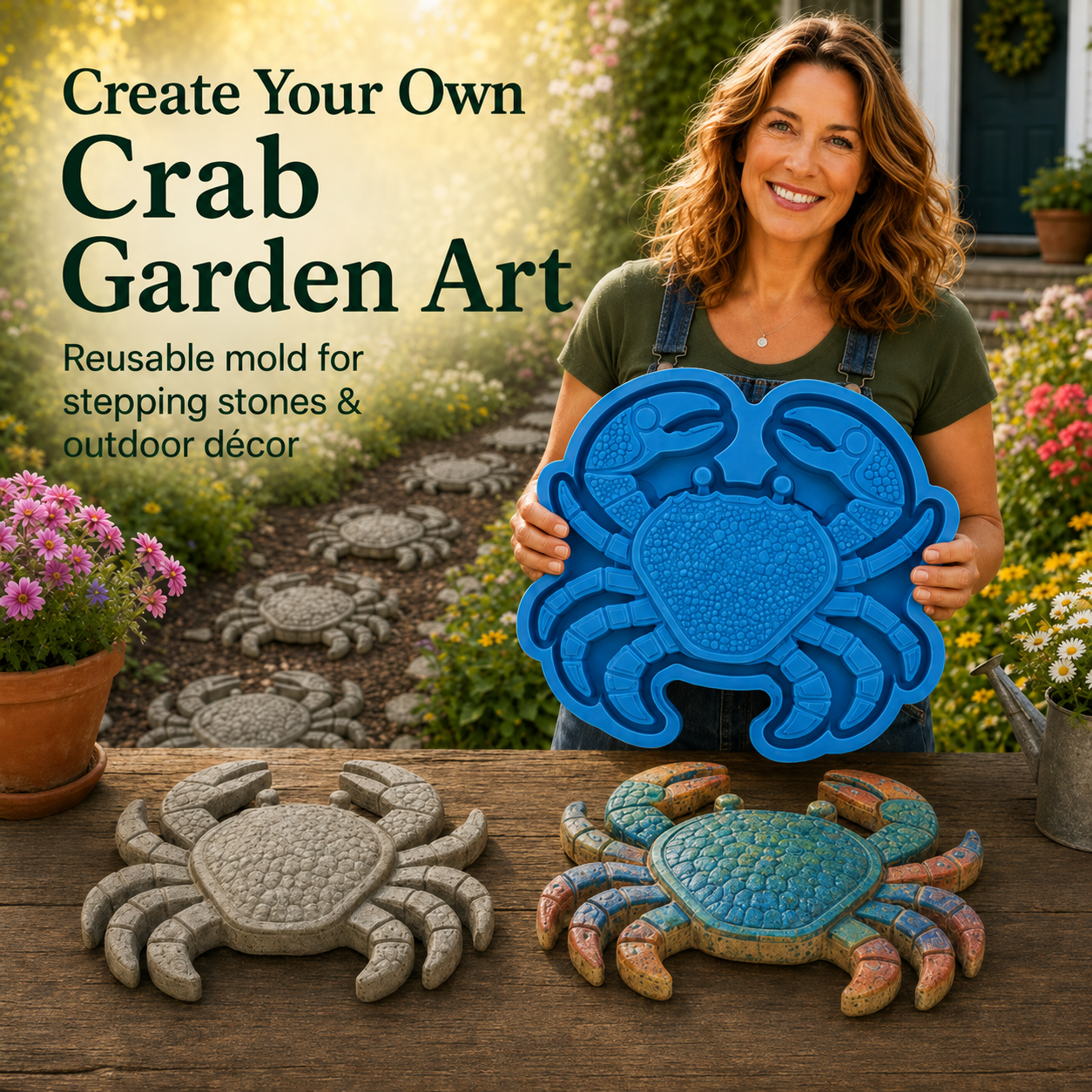 💥 Last-Day Sale - Reusable Ocean Garden Art Mold – DIY Stepping Stones🌊