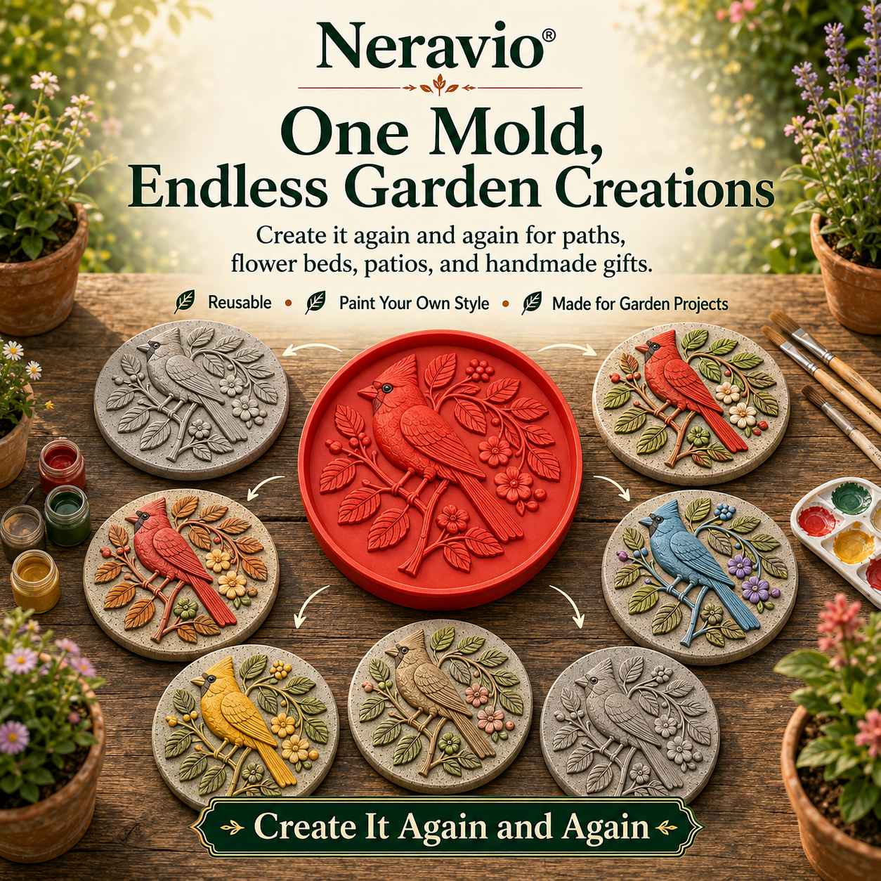 💥 Last-Day Sale - Garden Art Stepping Stone Mold💥