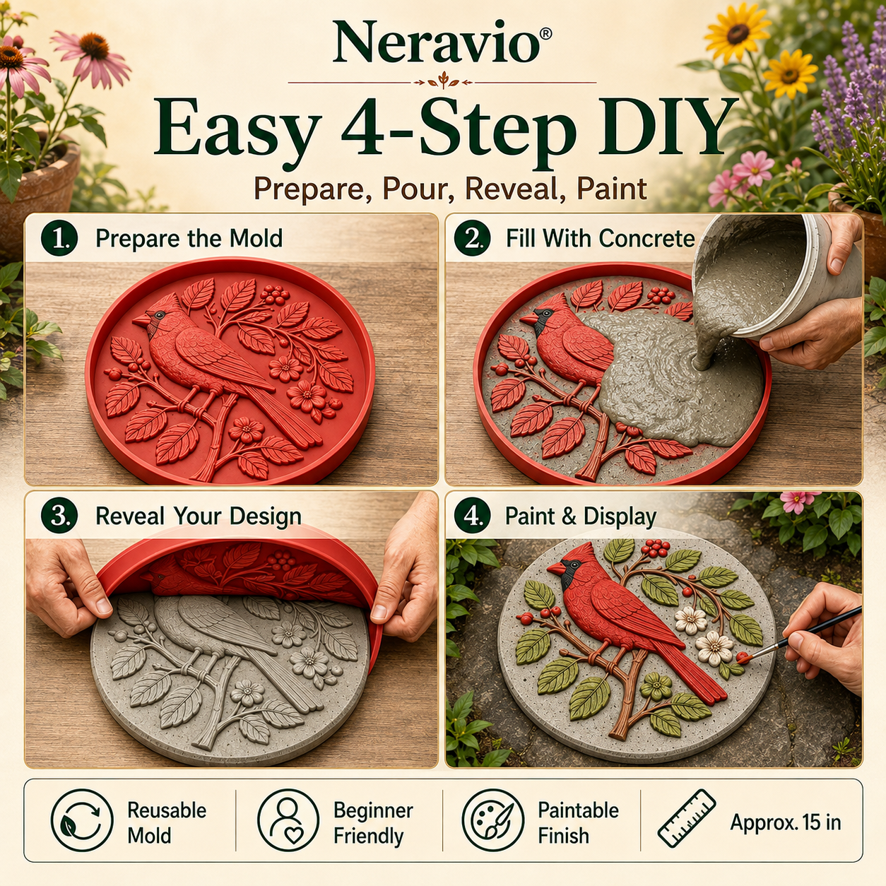 💥 Last-Day Sale - Garden Art Stepping Stone Mold💥