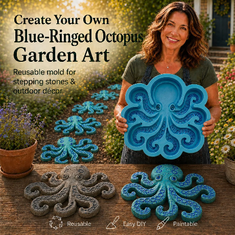 💥 Last-Day Sale - Reusable Ocean Garden Art Mold – DIY Stepping Stones🌊