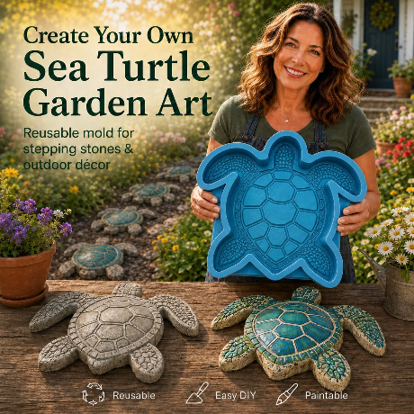 💥 Last-Day Sale - Reusable Ocean Garden Art Mold – DIY Stepping Stones🌊