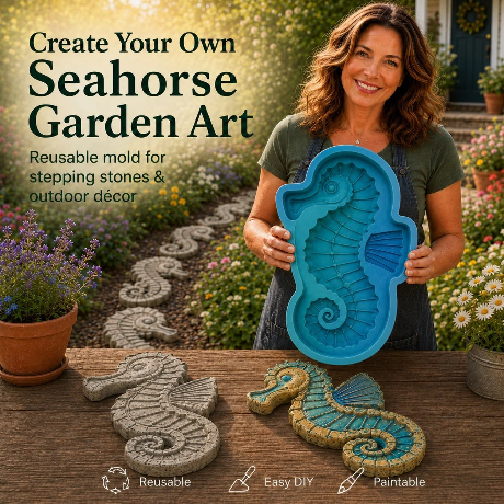 💥 Last-Day Sale - Reusable Ocean Garden Art Mold – DIY Stepping Stones🌊