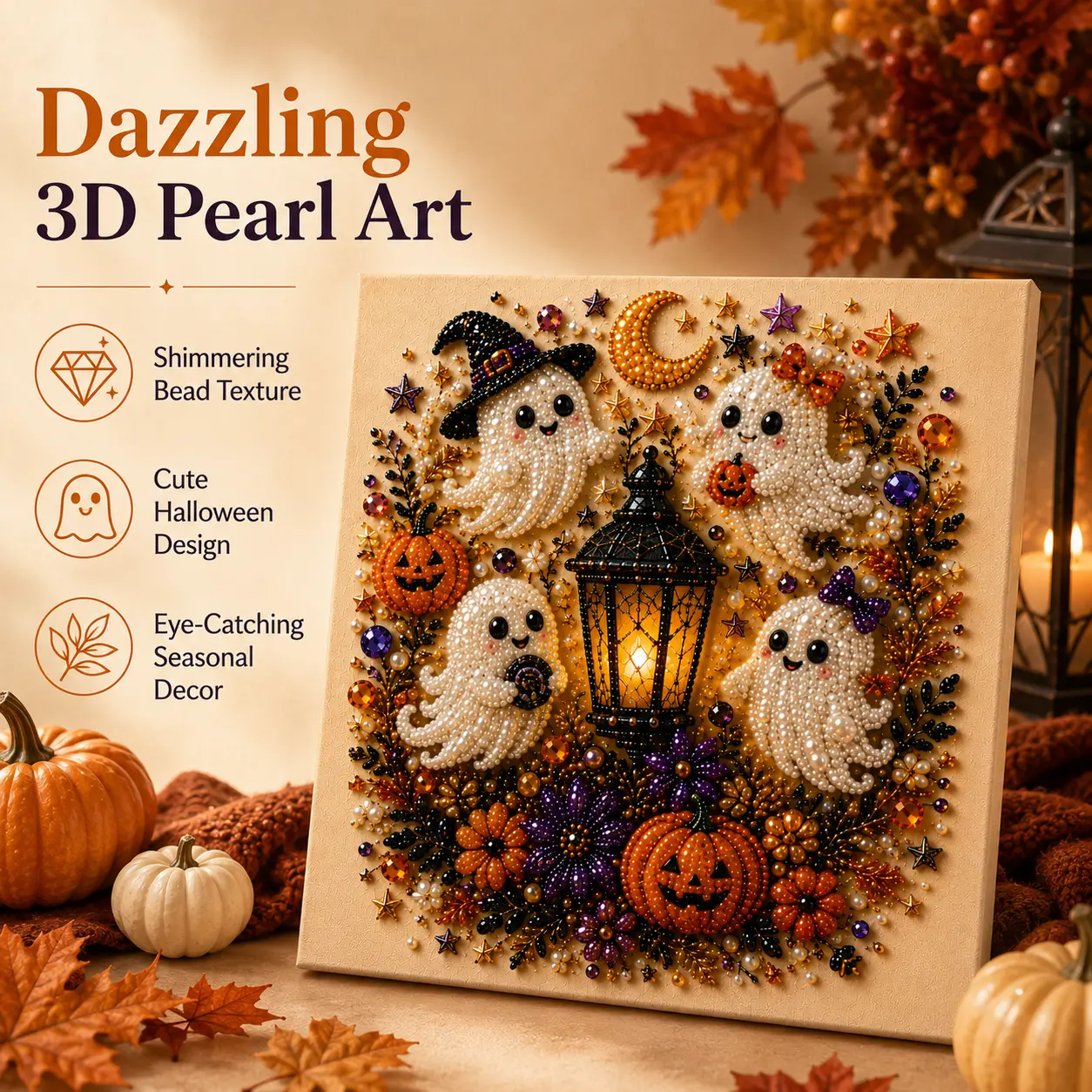 Neravio® Spooky Pearl Art DIY Kit – Halloween 3D Craft & Décor