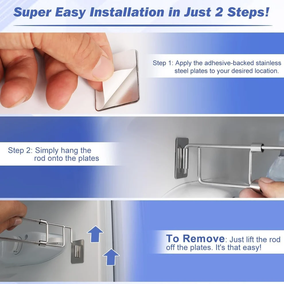Neravio™ Secure Bars – Adjustable Stainless Steel Rods for Organizing