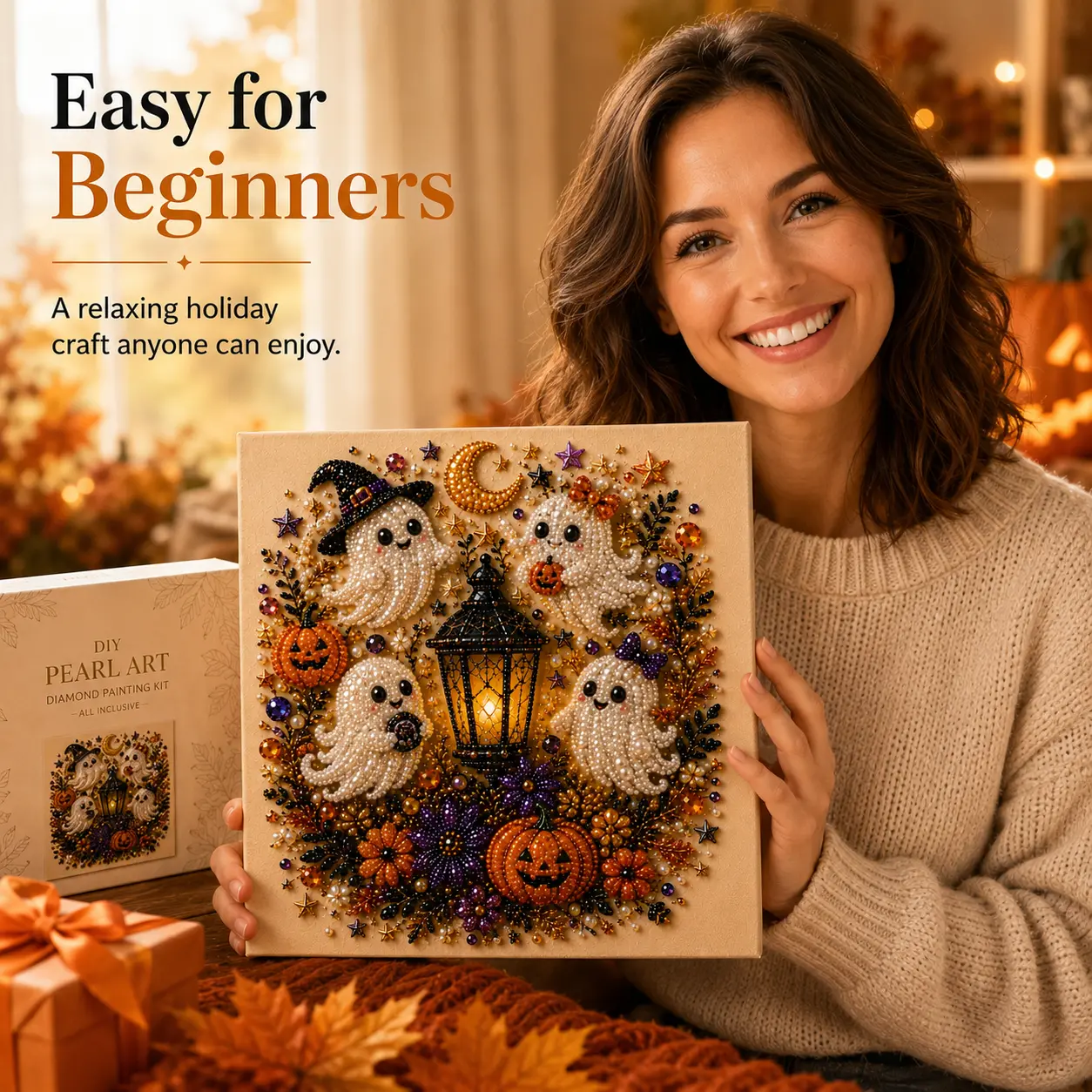 Neravio® Spooky Pearl Art DIY Kit – Halloween 3D Craft & Décor