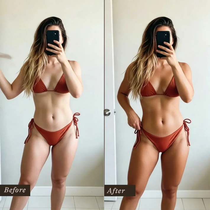 Left: Day 1 · Right: 4 weeks, 2 boxes in