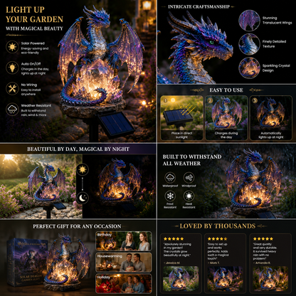 💥LAST DAY 55% OFF🐉 Amethyst Crystal Dragon✨️Solar Dragon Crystal Garden Light
