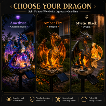 💥LAST DAY 55% OFF🐉 Amethyst Crystal Dragon✨️Solar Dragon Crystal Garden Light