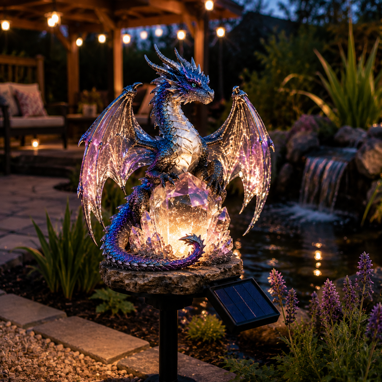 💥LAST DAY 55% OFF🐉 Amethyst Crystal Dragon✨️Solar Dragon Crystal Garden Light
