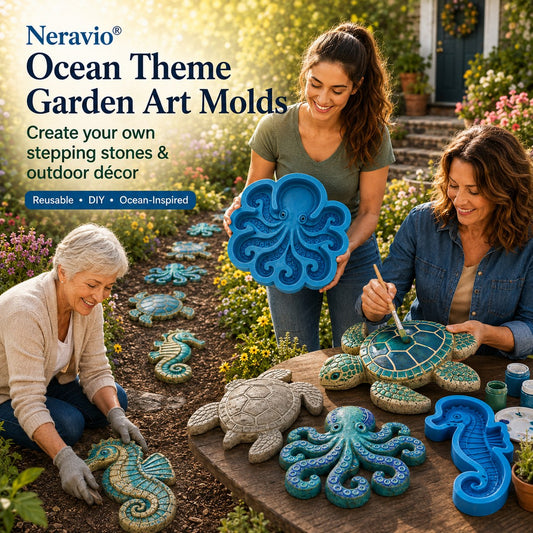 💥 Last-Day Sale - Reusable Ocean Garden Art Mold – DIY Stepping Stones🌊