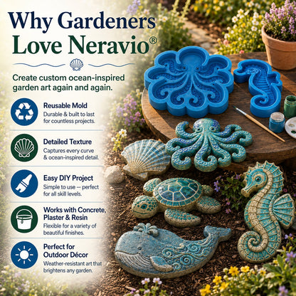 💥 Last-Day Sale - Reusable Ocean Garden Art Mold – DIY Stepping Stones🌊