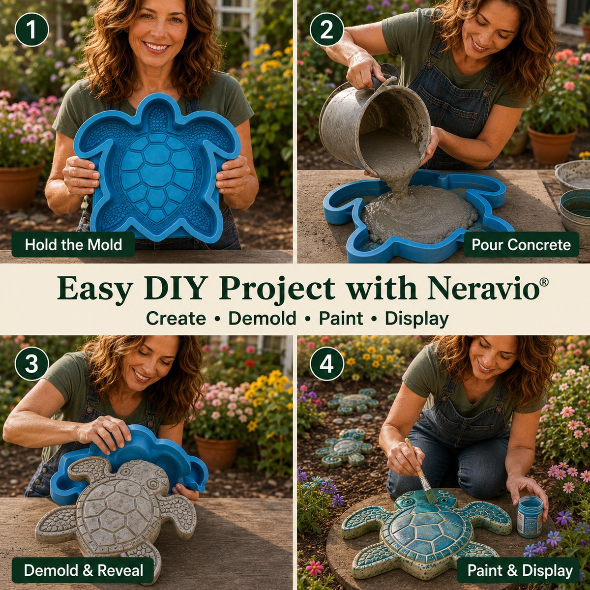 💥 Last-Day Sale - Reusable Ocean Garden Art Mold – DIY Stepping Stones🌊