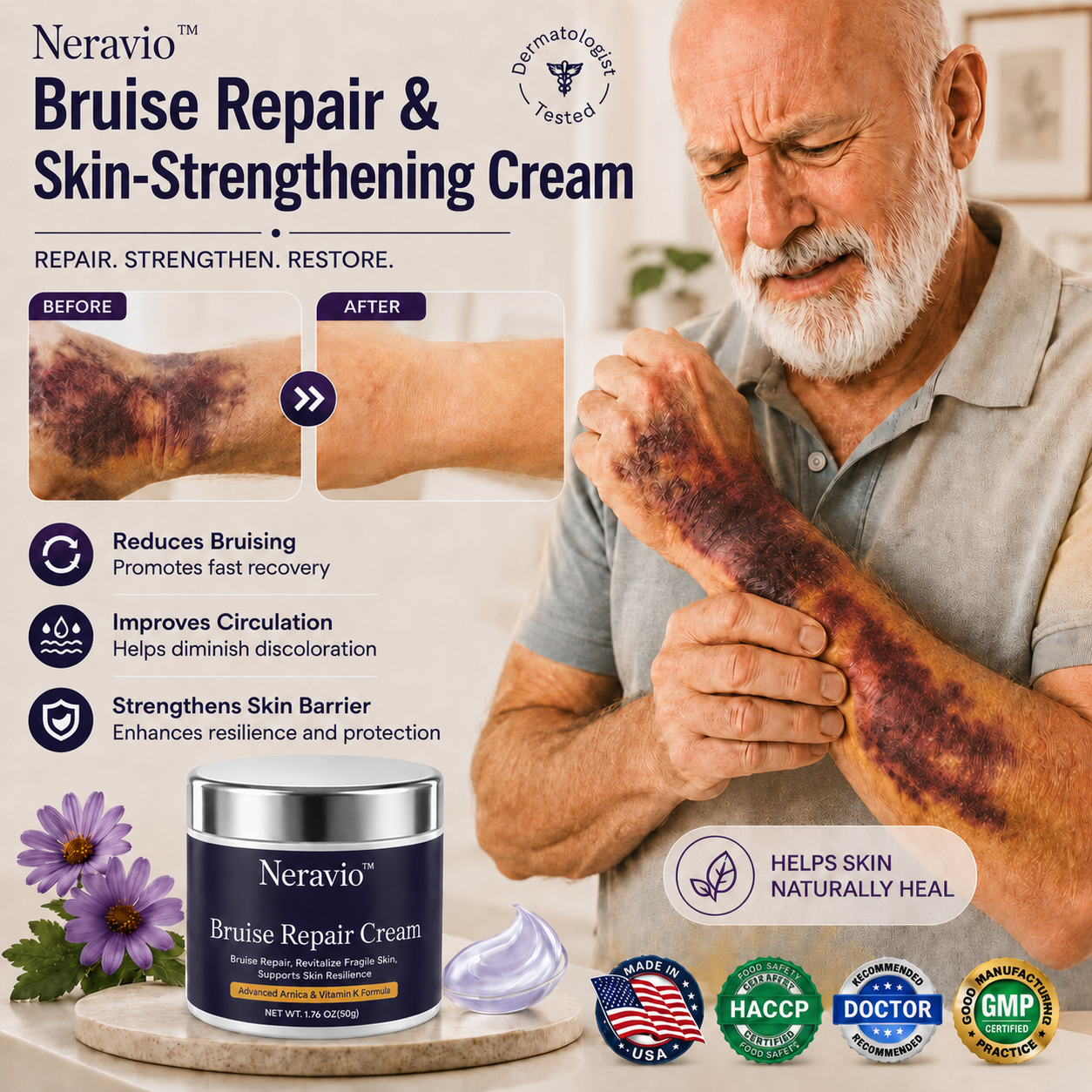 Neravio™ Bruise Repair Mechanism Clinical Proof