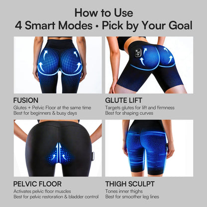 Neravio 3-Zone EMS Toning Shorts: Targeted Abdomen, Glutes & Pelvic Floor Support